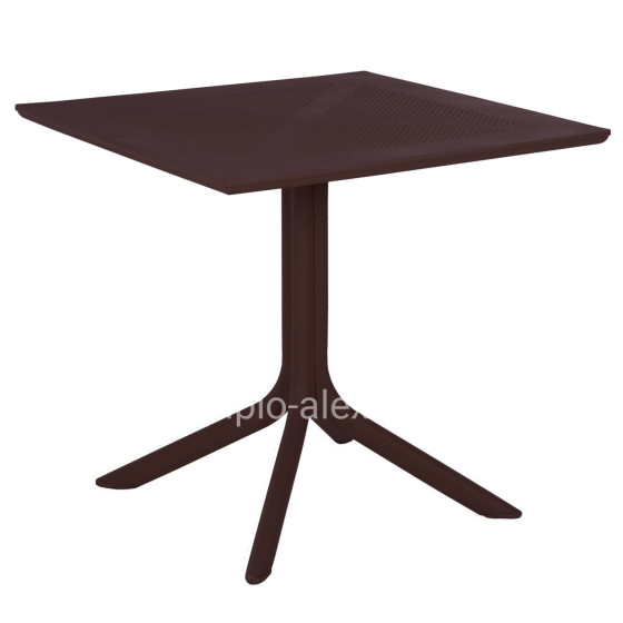 OUTDOOR POLYPROPYLENE SQUARE TABLE LUNAR HM5930.13 BROWN 80x80x75Hcm.