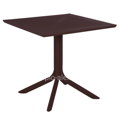 OUTDOOR POLYPROPYLENE SQUARE TABLE LUNAR HM5930.13 BROWN 80x80x75Hcm.