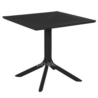 OUTDOOR POLYPROPYLENE SQUARE TABLE LUNAR HM5930.12 BLACK 80x80x75Hcm.