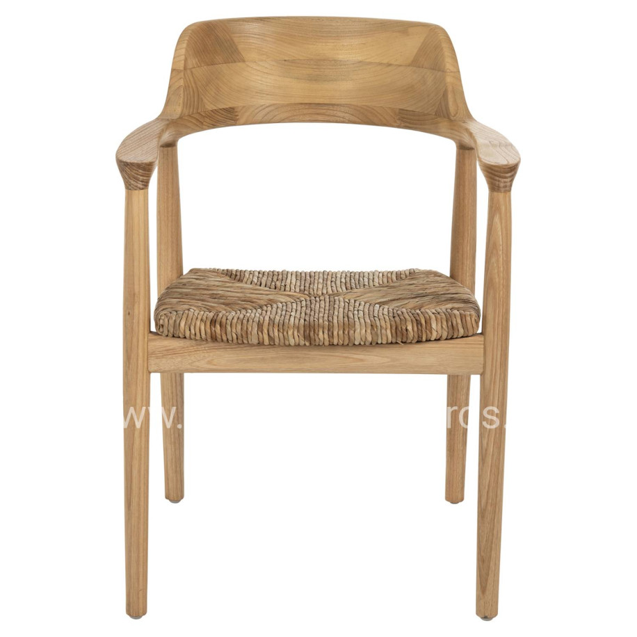 ARMCHAIR KINGSLEY HM9634.01 SUNGKAI WOOD & STRAW MATT IN NATURAL COLOR 57,5x54x80Hcm.