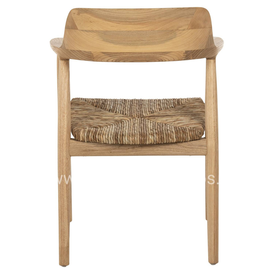 ARMCHAIR KINGSLEY HM9634.01 SUNGKAI WOOD & STRAW MATT IN NATURAL COLOR 57,5x54x80Hcm.