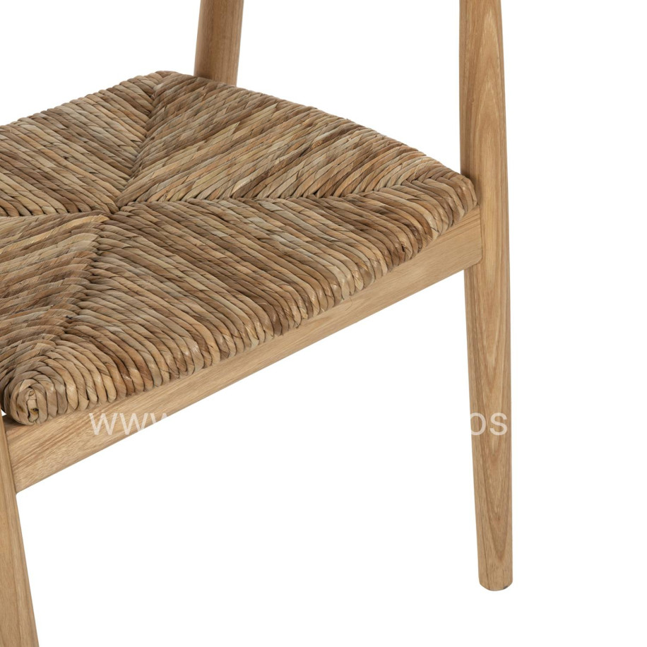 ARMCHAIR KINGSLEY HM9634.01 SUNGKAI WOOD & STRAW MATT IN NATURAL COLOR 57,5x54x80Hcm.