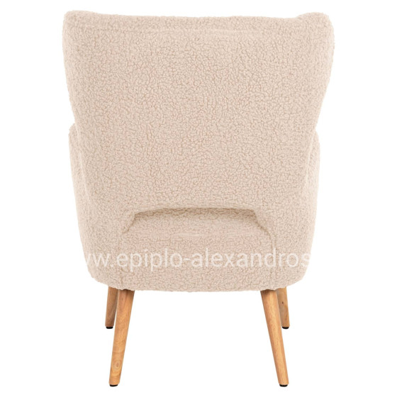 ARMCHAIR MYLIE HM8394.23 WHITE BOUCLE FABRIC 66x76x90Hcm.