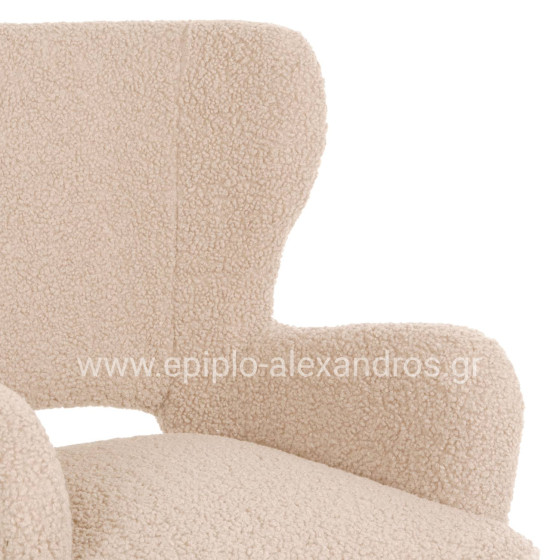 ARMCHAIR MYLIE HM8394.23 WHITE BOUCLE FABRIC 66x76x90Hcm.