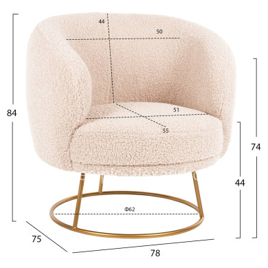 ΠΟΛΥΘΡΟΝΑ ARIEN HM8403.20 ΥΦΑΣΜΑ ΜΠΟΥΚΛΕ ΕΚΡΟΥ ΜΕ ΧΡΥΣΗ ΒΑΣΗ 78x75x84Υεκ.