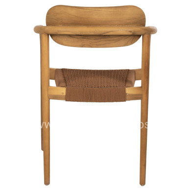 ΠΟΛΥΘΡΟΝΑ OSLO HM9636.01 ΞΥΛΟ TEAK ΦΥΣΙΚΟ & ΚΑΦΕ ΣΧΟΙΝΙ 55x54x80Y εκ.