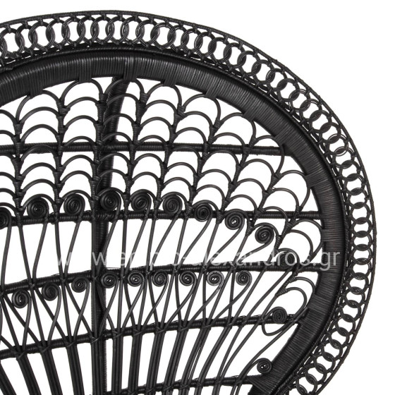 ΠΟΛΥΘΡΟΝΑ ROYAL PEACOCK HM9342.03 RATTAN ΜΑΥΡΟ-ΜΑΞΙΛΑΡΙ ΜΑΥΡΟ 114x72x150Yεκ.