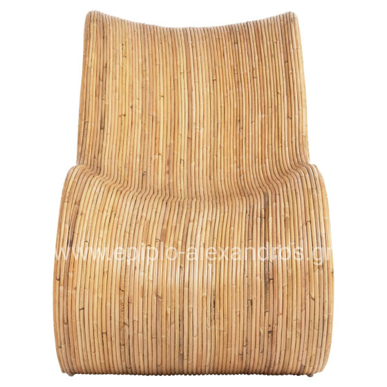 ARMCHAIR CURVY LOUNGE HM9645.01 RATTAN IN NATURAL COLOR 63x128x97Hcm.