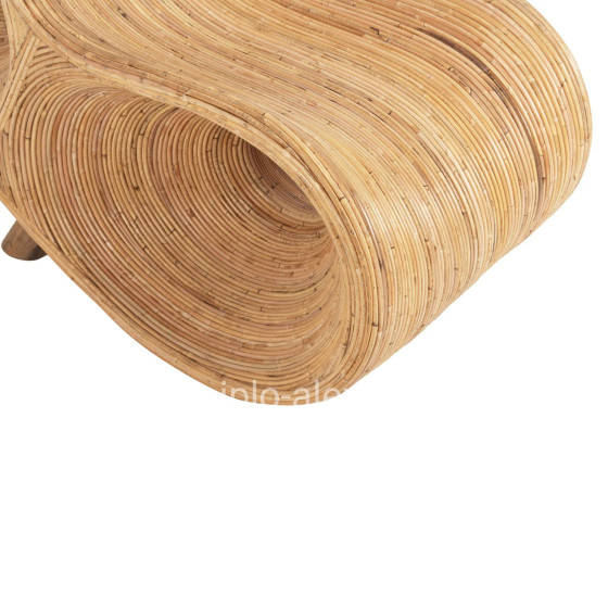 ARMCHAIR CURVY LOUNGE HM9645.01 RATTAN IN NATURAL COLOR 63x128x97Hcm.