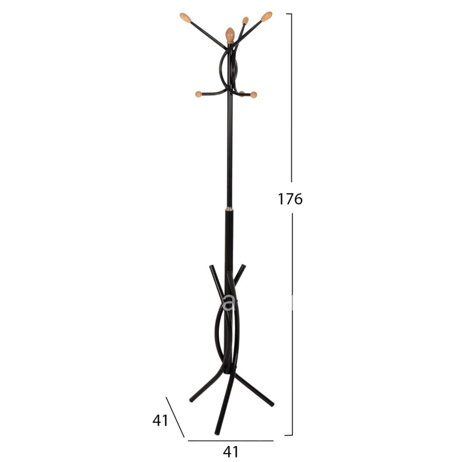ΚΑΛΟΓΕΡΟΣ ΜΕΤΑΛΛΙΚΟΣ HM9575.01 ΣΕ ΜΑΥΡΟ ΧΡΩΜΑ-7 ΣΗΜΕΙΑ ΚΡΕΜΑΣΗΣ 41x41x176Y εκ.
