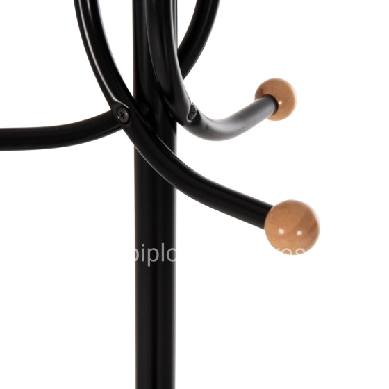 FLOOR STANDING HANGER HM9575.01 METALLIC IN BLACK COLOR-7 HANGING POSITIONS 41x41x176Hcm.
