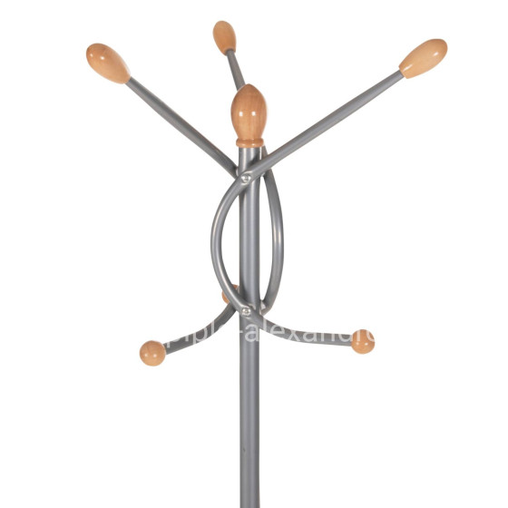FLOOR STANDING HANGER HM9575.40 METALLIC IN SILVER COLOR-7 HANGING POSITIONS 41x41x176Hcm.