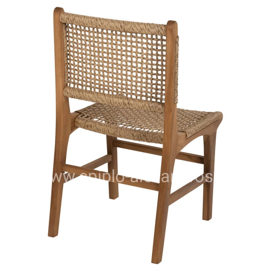 DINING CHAIR NESHA HM9386.11 TEAK WOOD AND VIRO ROPE 50x56x85Hcm.