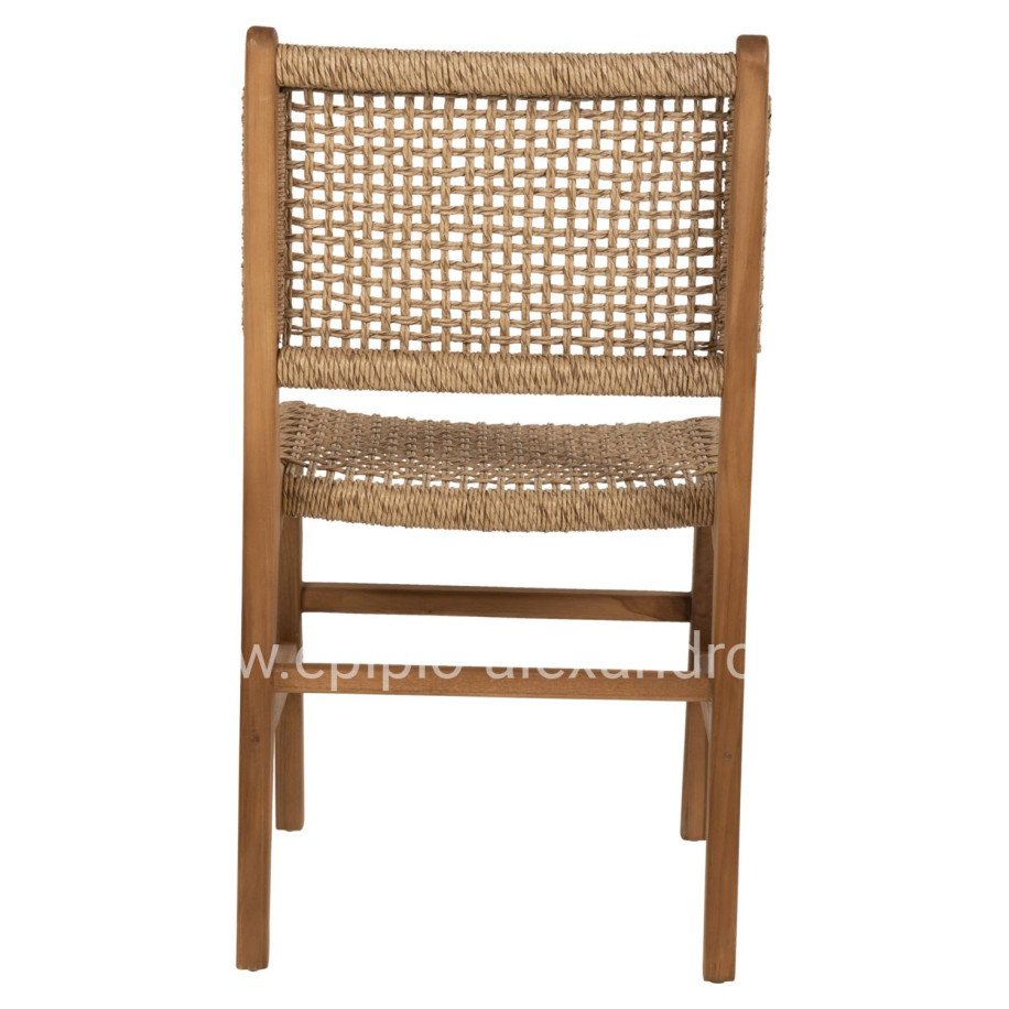 DINING CHAIR NESHA HM9386.11 TEAK WOOD AND VIRO ROPE 50x56x85Hcm.