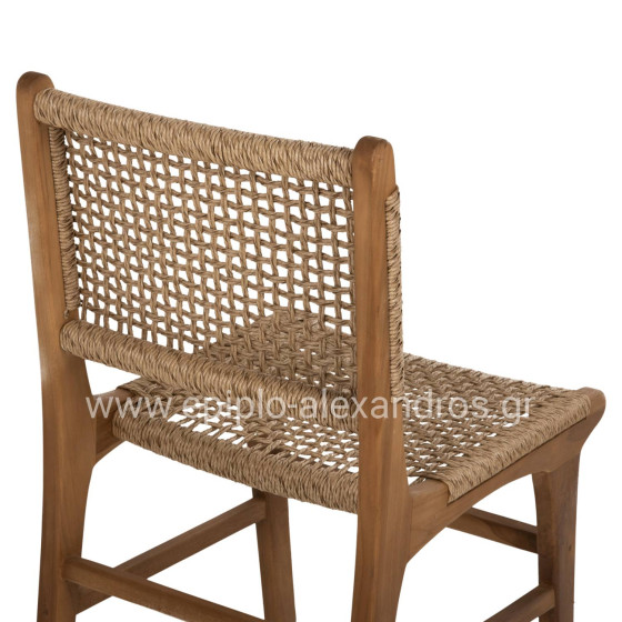 ΚΑΡΕΚΛΑ ΤΡΑΠΕΖΑΡΙΑΣ NESHA HM9386.11 ΞΥΛΟ ΤΕΑΚ ΜΕ ΣΧΟΙΝΙ VIRO 50x56x85Υεκ.