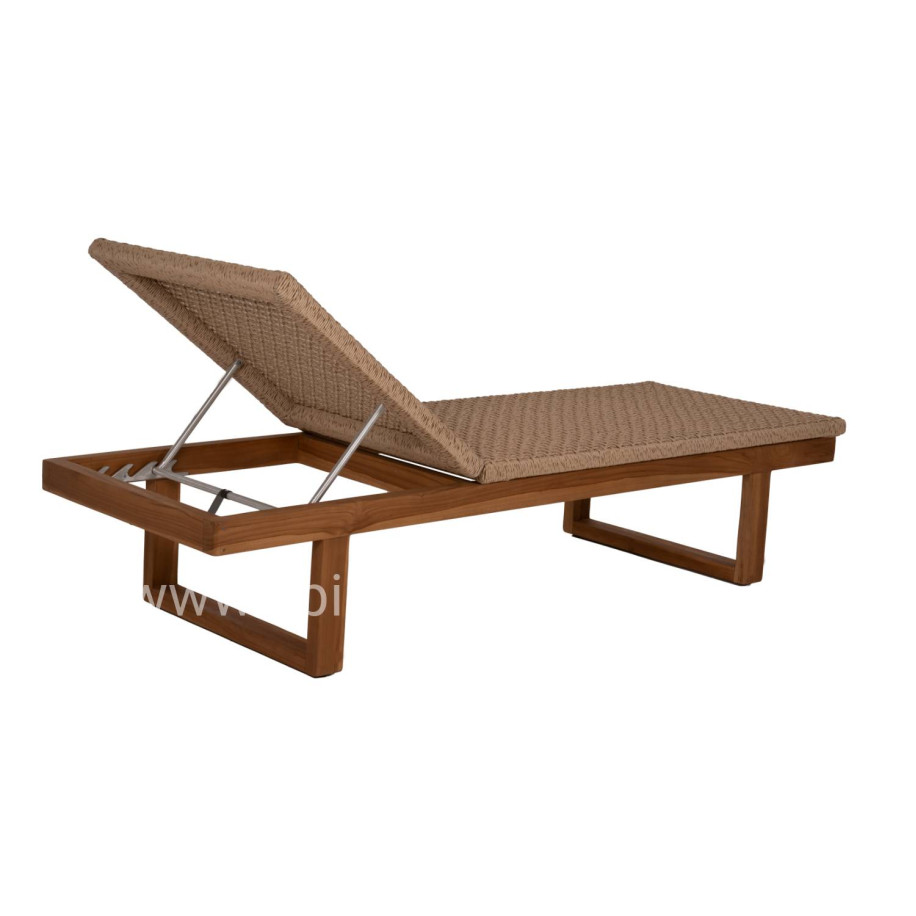 SUNLOUNGER PATRON HM5993 TEAK WOOD-VIRO ROPE WICKER 191x65x86Hcm.