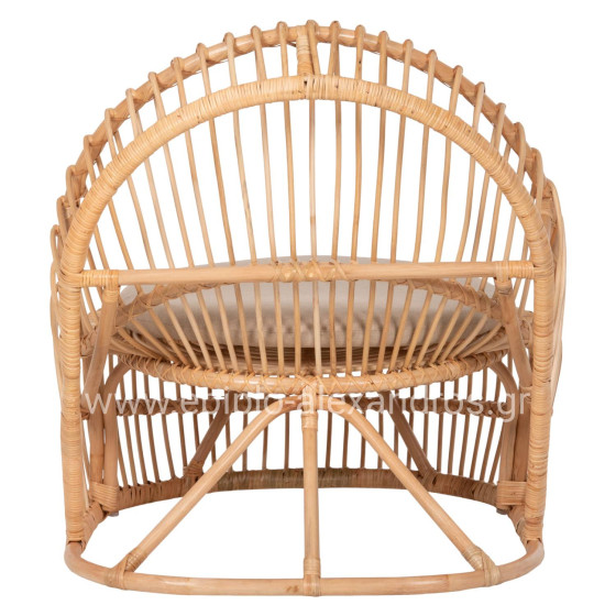 ARMCHAIR ENTROPY HM9840.01 RATTAN IN NATURAL-ECRU CUSHION 80x97x85Hcm.
