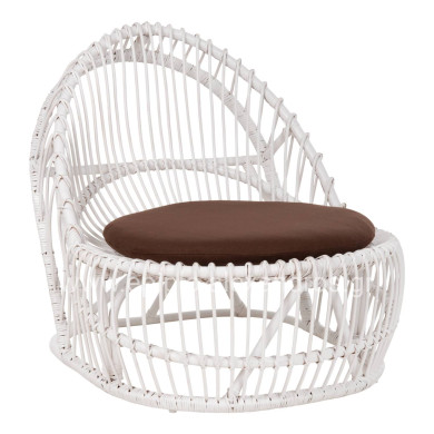 ARMCHAIR ENTROPY HM9840.02 RATTAN IN WHITE-BROWN CUSHION 80x97x85Hcm.