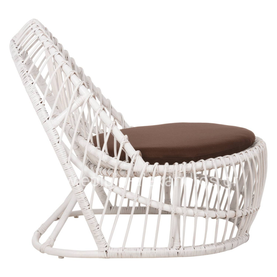 ARMCHAIR ENTROPY HM9840.02 RATTAN IN WHITE-BROWN CUSHION 80x97x85Hcm.