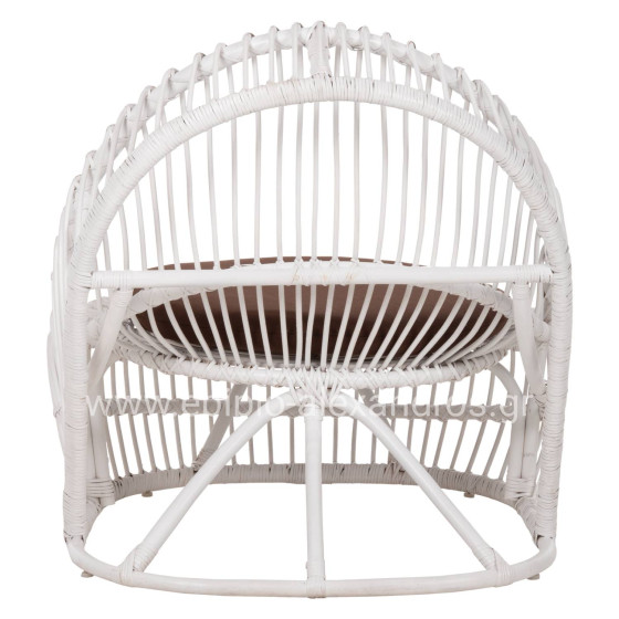 ARMCHAIR ENTROPY HM9840.02 RATTAN IN WHITE-BROWN CUSHION 80x97x85Hcm.