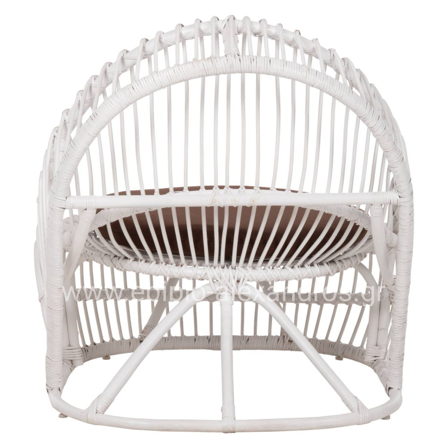 ARMCHAIR ENTROPY HM9840.02 RATTAN IN WHITE-BROWN CUSHION 80x97x85Hcm.