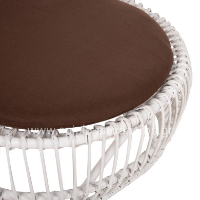 ARMCHAIR ENTROPY HM9840.02 RATTAN IN WHITE-BROWN CUSHION 80x97x85Hcm.