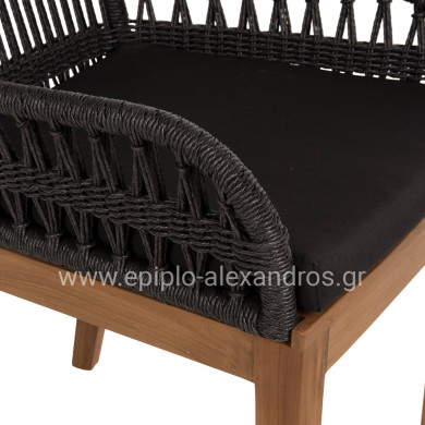 ΠΟΛΥΘΡΟΝΑ STARDOM HM9760.03 ΞΥΛΟ ΤΕΑΚ ΣΕ ΜΕΛΙ ΚΑΙ ΜΑΥΡΟ ΣΧΟΙΝΙ 57x65x83Yεκ.