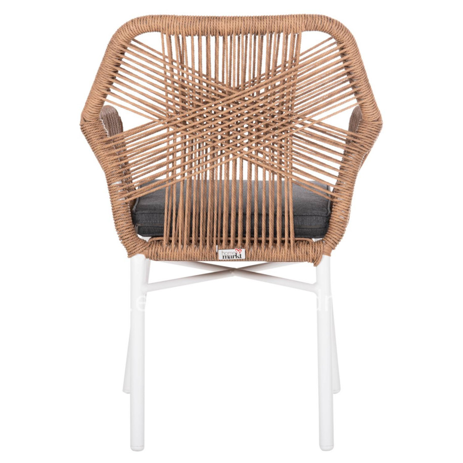 ΠΟΛΥΘΡΟΝΑ TOPIN HM6048.01 ΑΛΟΥΜΙΝΙΟ ΛΕΥΚΟ-P.E. RATTAN ΑΝΟΙΧΤΟ ΚΑΦΕ-ΜΑΞΙΛΑΡΙ ΓΚΡΙ 58x60x83Υ εκ