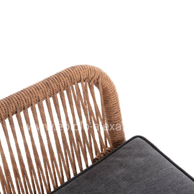 ΠΟΛΥΘΡΟΝΑ TOPIN HM6048.01 ΑΛΟΥΜΙΝΙΟ ΛΕΥΚΟ-P.E. RATTAN ΑΝΟΙΧΤΟ ΚΑΦΕ-ΜΑΞΙΛΑΡΙ ΓΚΡΙ 58x60x83Υ εκ