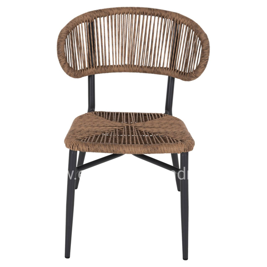 CHAIR EULO HM6049.03 ALUMINUM IN ANTHRACITE-SYNTHETIC RATTAN IN GREY 49x60x78Hcm