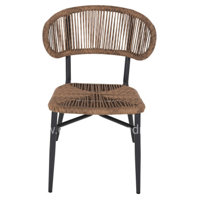 CHAIR EULO HM6049.03 ALUMINUM IN ANTHRACITE-SYNTHETIC RATTAN IN GREY 49x60x78Hcm