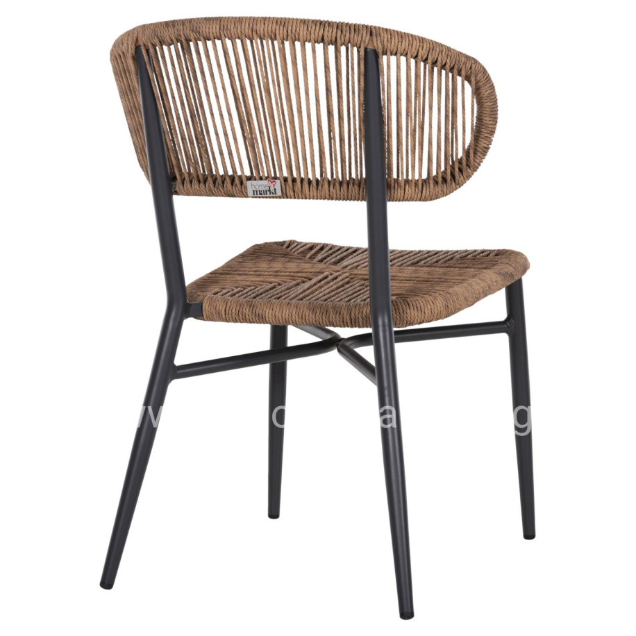 CHAIR EULO HM6049.03 ALUMINUM IN ANTHRACITE-SYNTHETIC RATTAN IN GREY 49x60x78Hcm