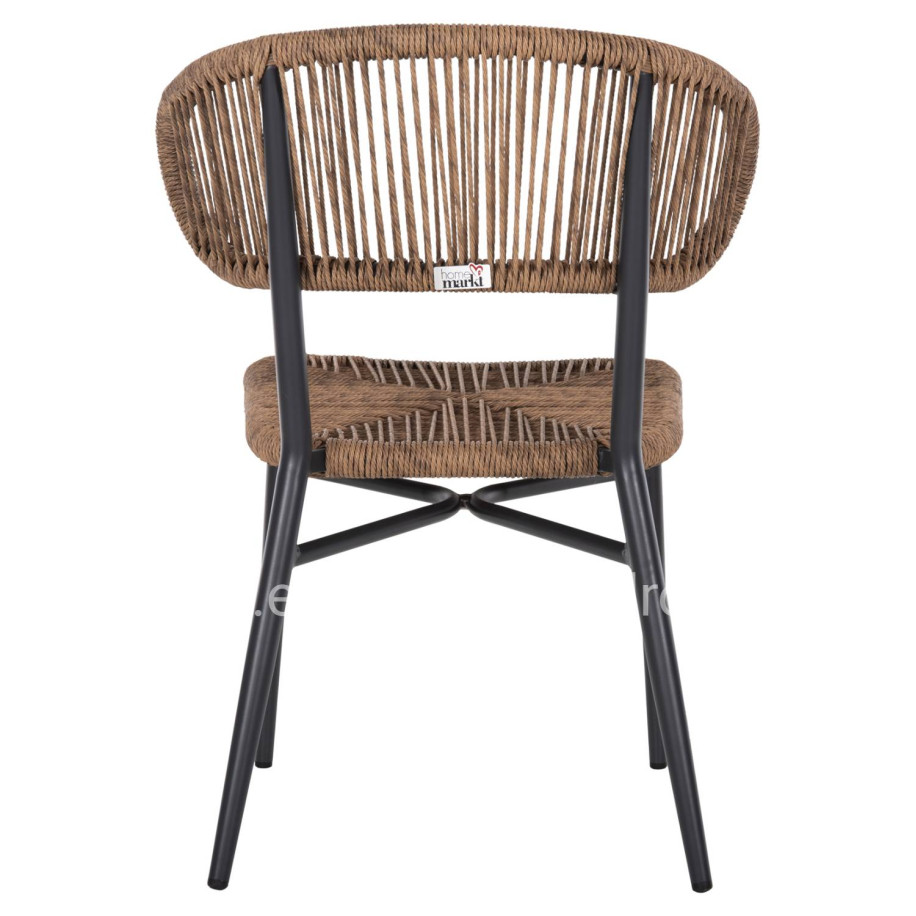 CHAIR EULO HM6049.03 ALUMINUM IN ANTHRACITE-SYNTHETIC RATTAN IN GREY 49x60x78Hcm