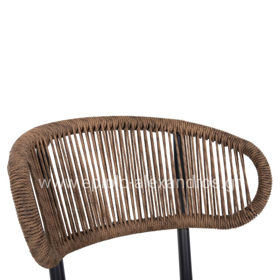 CHAIR EULO HM6049.03 ALUMINUM IN ANTHRACITE-SYNTHETIC RATTAN IN GREY 49x60x78Hcm