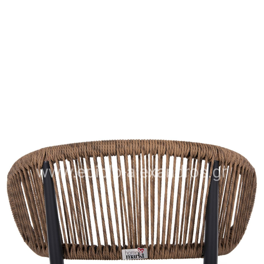 CHAIR EULO HM6049.03 ALUMINUM IN ANTHRACITE-SYNTHETIC RATTAN IN GREY 49x60x78Hcm