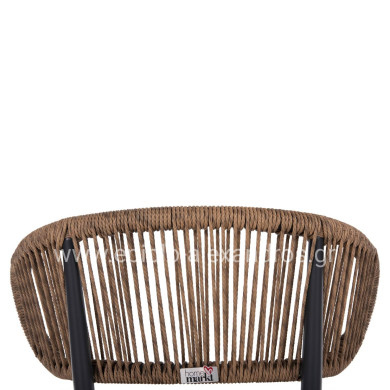 CHAIR EULO HM6049.03 ALUMINUM IN ANTHRACITE-SYNTHETIC RATTAN IN GREY 49x60x78Hcm