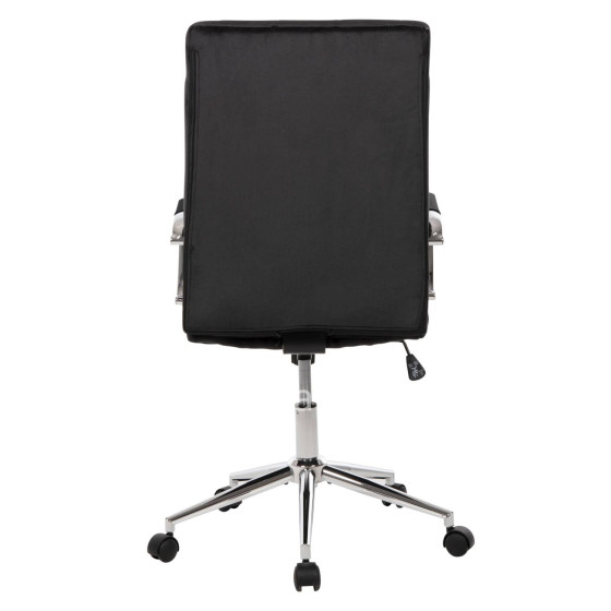 OFFICE CHAIR JOSEF HM1181.04 BLACK VELVET-INOX BASE 58x61x105-113Hcm.