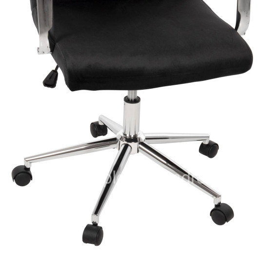 OFFICE CHAIR JOSEF HM1181.04 BLACK VELVET-INOX BASE 58x61x105-113Hcm.