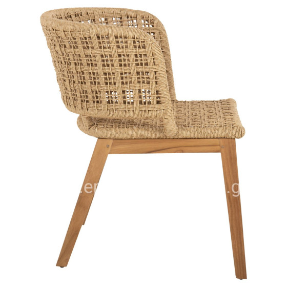ARMCHAIR INDOORS FARLEY HM9827 TEAK WOOD-SYNTHETIC ROPE-NATURAL COLOR 58x59x72Hcm.