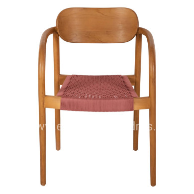 ΠΟΛΥΘΡΟΝΑ OSLO HM9636.06 ΞΥΛΟ TEAK ΦΥΣΙΚΟ & ΡΟΖ ΣΧΟΙΝΙ 55x54x80Yεκ.