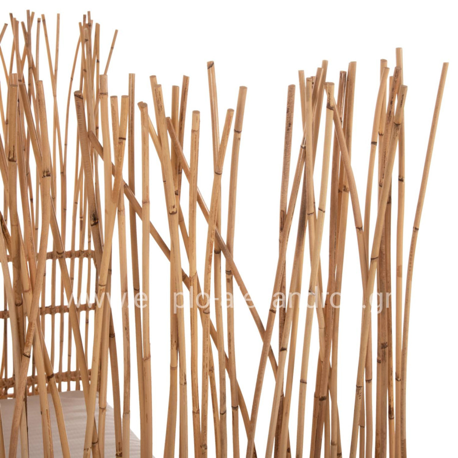 SOFA OUTDOORS ZEPHYR HM5988 RATTAN CANES IN NATURAL-CUSHION SET IN BEIGE 200x120x142Hcm.