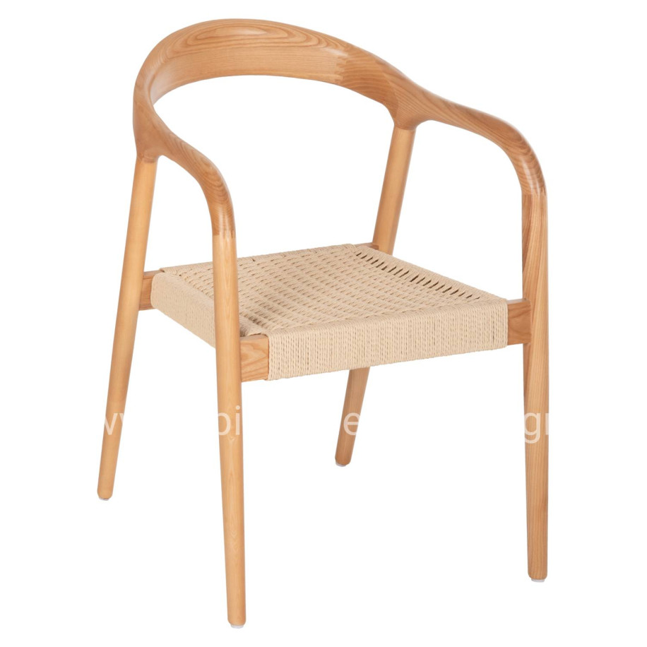 ARMCHAIR HM9874 ASHWOOD FRAME-PAPER ROPE SEAT 57x54x78Hcm.