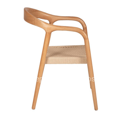 ARMCHAIR HM9874 ASHWOOD FRAME-PAPER ROPE SEAT 57x54x78Hcm.