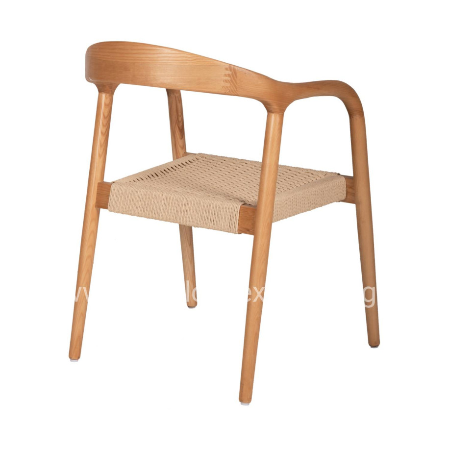 ARMCHAIR HM9874 ASHWOOD FRAME-PAPER ROPE SEAT 57x54x78Hcm.