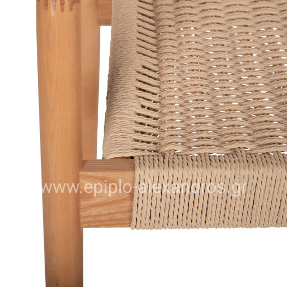 ARMCHAIR HM9874 ASHWOOD FRAME-PAPER ROPE SEAT 57x54x78Hcm.