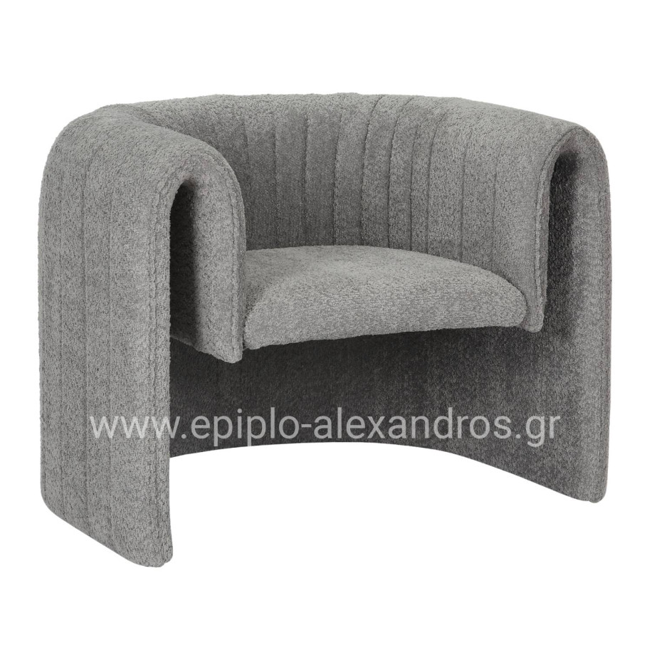 ARMCHAIR RIKER HM9682.01 METAL FRAME-GREY BOUCLE FABRIC 92x74x69Hcm.