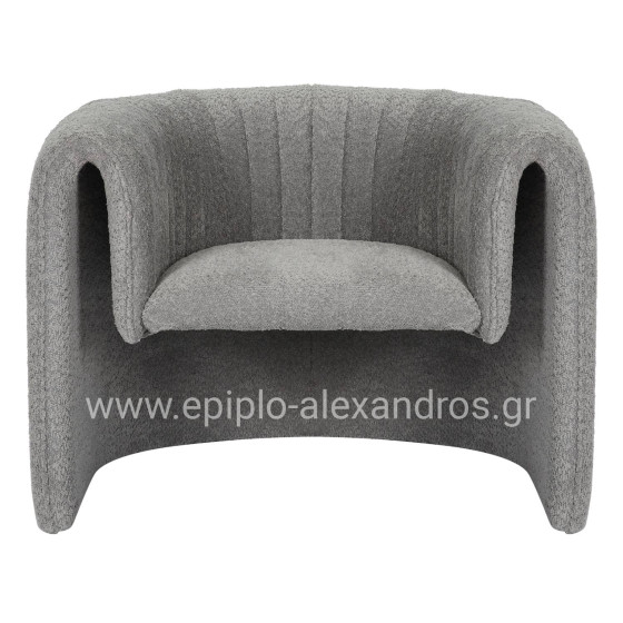 ARMCHAIR RIKER HM9682.01 METAL FRAME-GREY BOUCLE FABRIC 92x74x69Hcm.