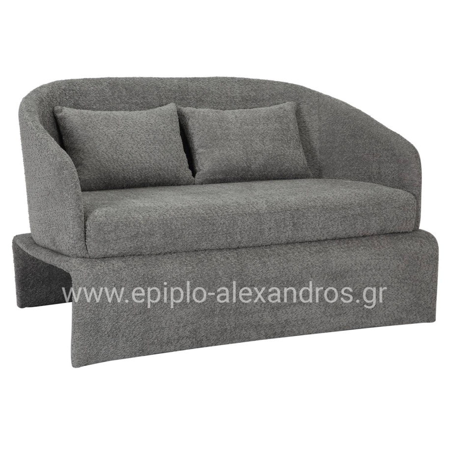 SOFA 2-SEATER BEVY2 HM9678.01 GREY BOUCLE FABRIC-METAL FRAME 128x72x74Hcm.