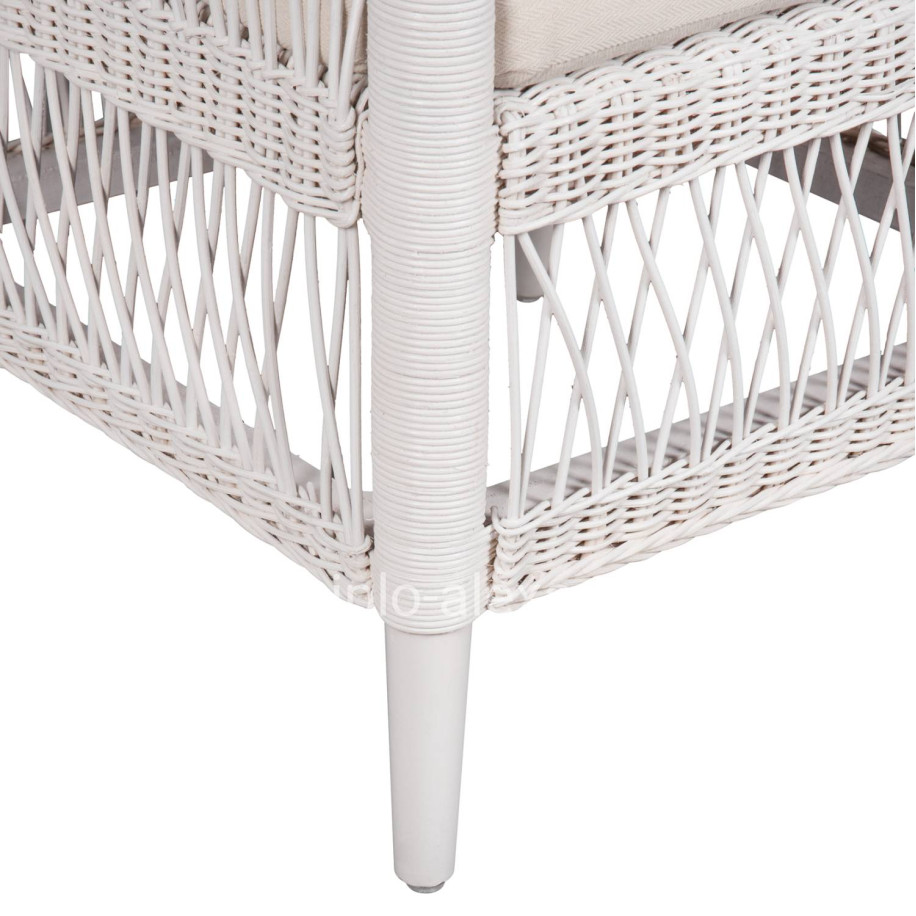 ARMCHAIR MALAWI HM9635.02 MAHOGANY WOOD WITH RATTAN IN WHITE-WHITE CUSHION 80x70x86Hcm.