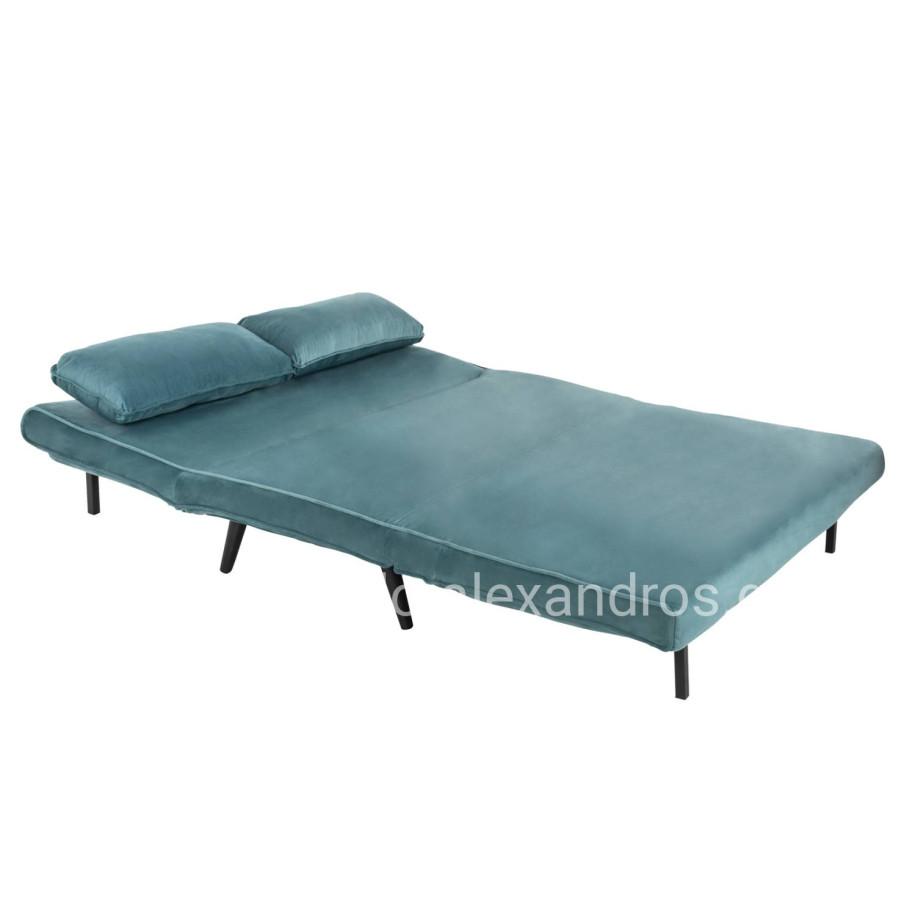 SOFABED FOR 2 PEOPLE ASMA HM3077.15 VELVET IN MINT COLOR 140x80x77Hcm.
